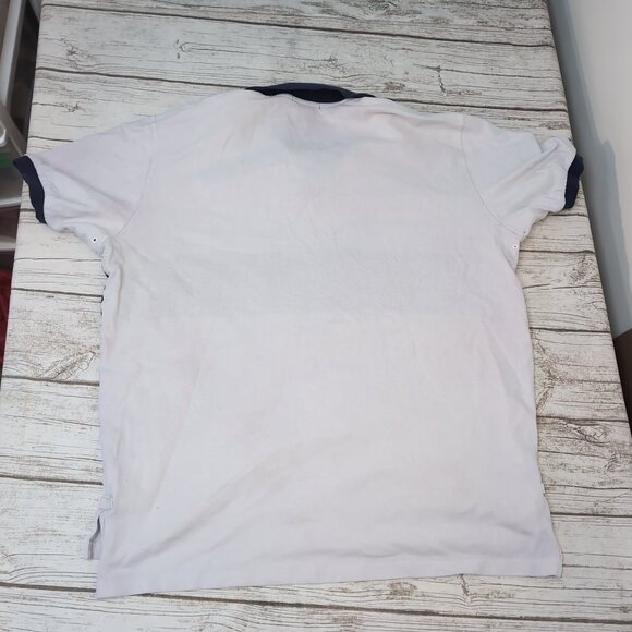 Polo Ralph Lauren Rugby Shirt White Navy Stripe PRLC 67 Patch – Men’s XXL - Picture 8 of 8